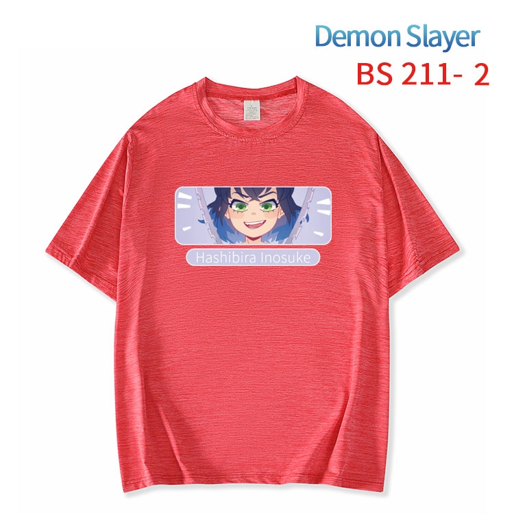 Demon Slayer Kimets New ice silk cotton loose and comfortable T-shirt from XS to 5XL  BS-211-2