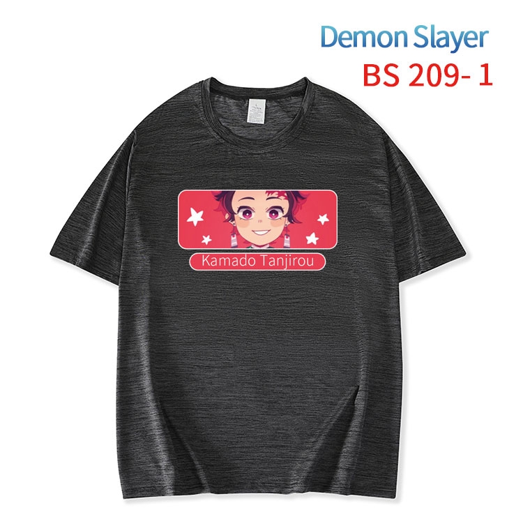 Demon Slayer Kimets New ice silk cotton loose and comfortable T-shirt from XS to 5XL BS-209-1