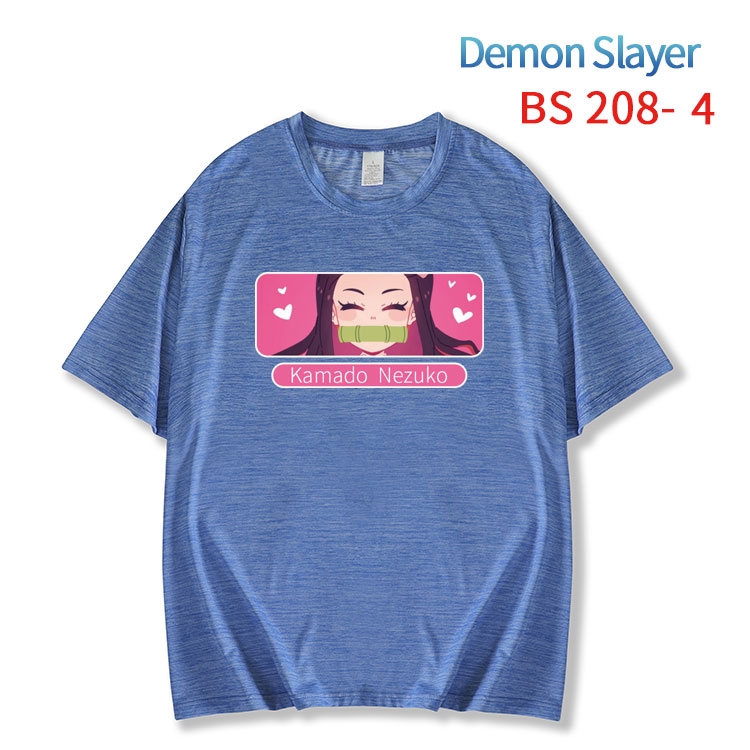 Demon Slayer Kimets New ice silk cotton loose and comfortable T-shirt from XS to 5XL BS-208-4