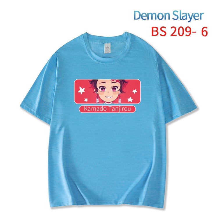 Demon Slayer Kimets New ice silk cotton loose and comfortable T-shirt from XS to 5XL BS-209-6