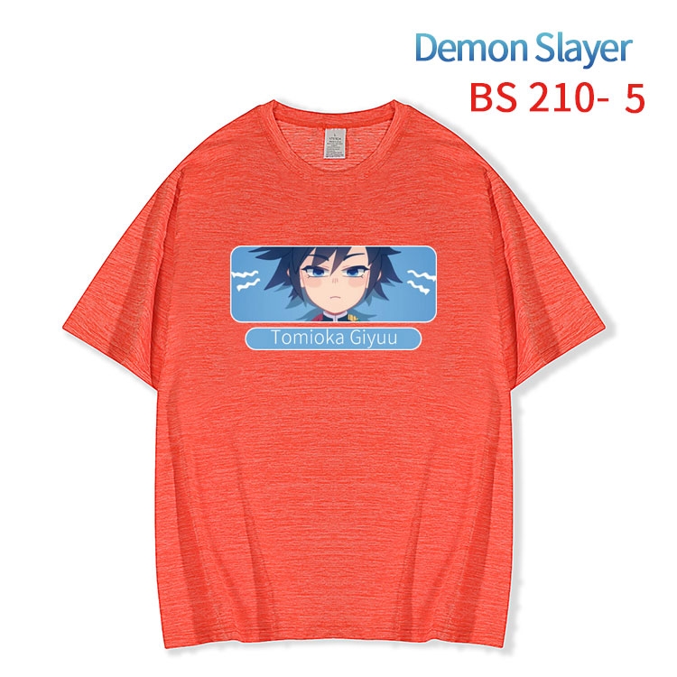 Demon Slayer Kimets New ice silk cotton loose and comfortable T-shirt from XS to 5XL BS-210-5