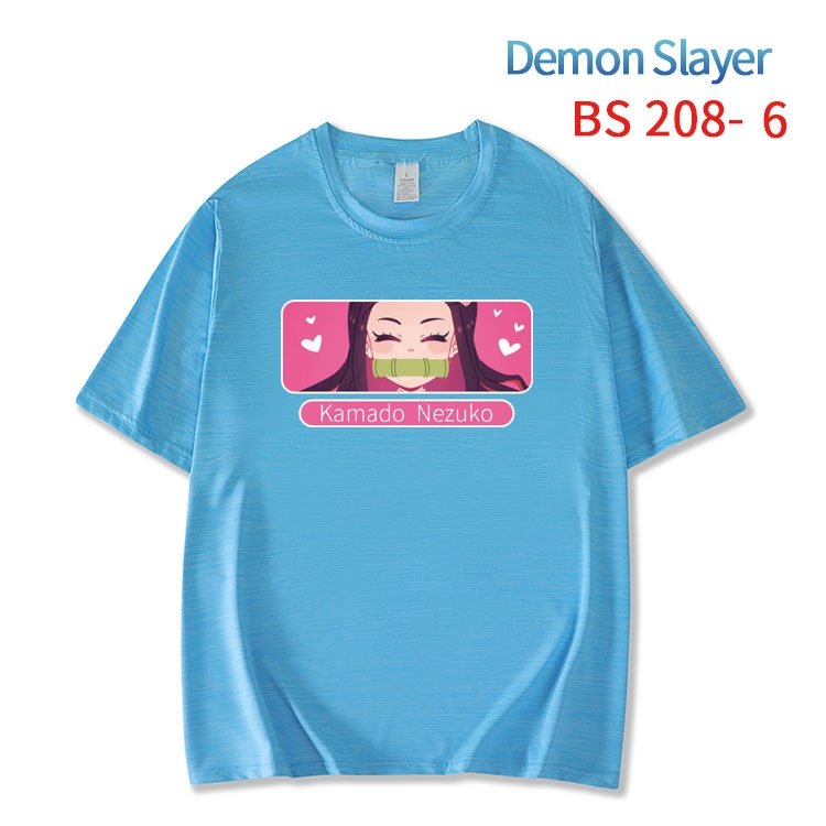 Demon Slayer Kimets New ice silk cotton loose and comfortable T-shirt from XS to 5XL BS-208-6