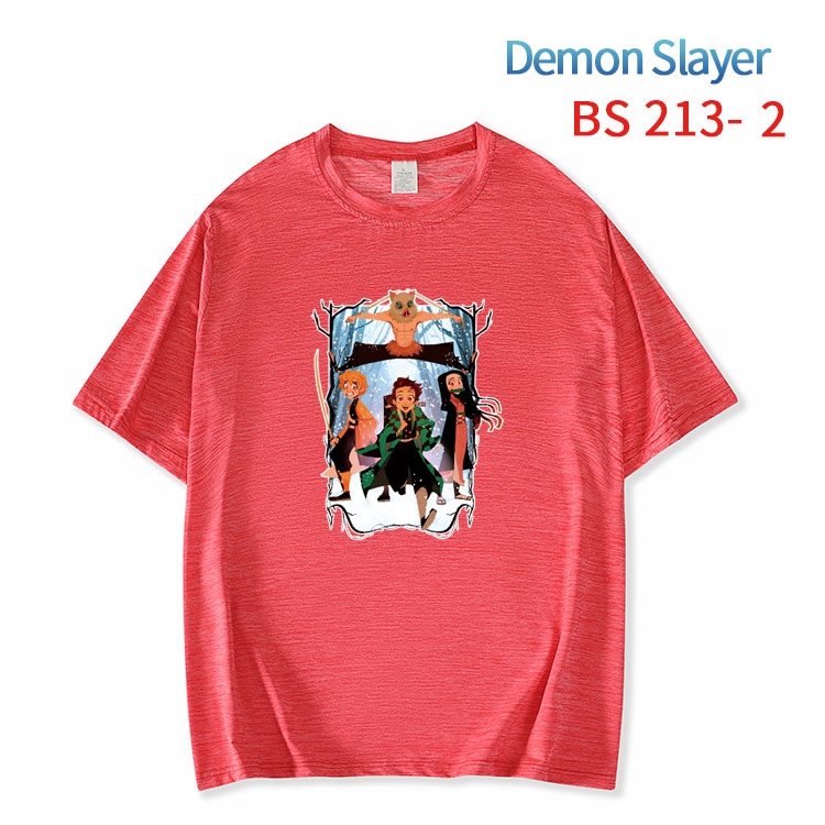 Demon Slayer Kimets New ice silk cotton loose and comfortable T-shirt from XS to 5XL BS-213-2