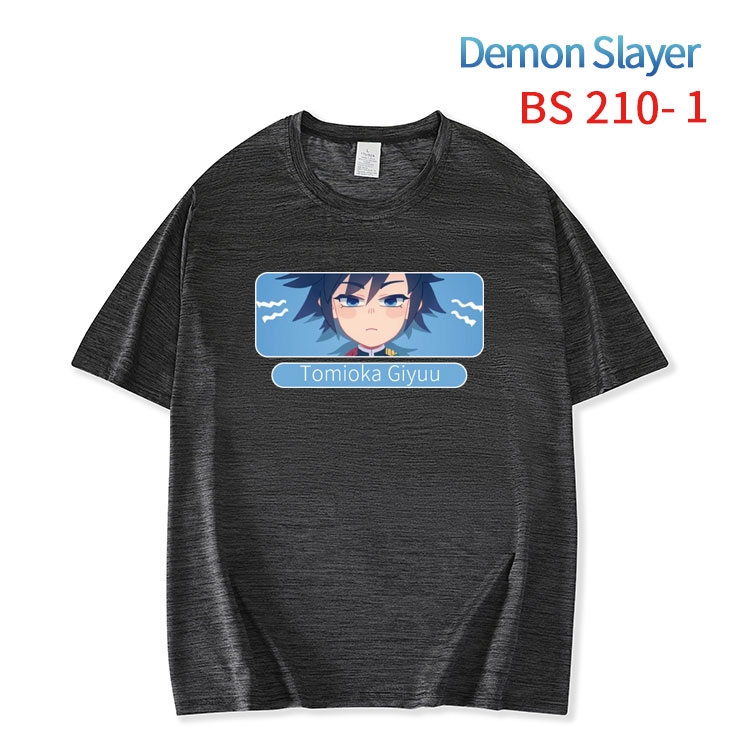 Demon Slayer Kimets New ice silk cotton loose and comfortable T-shirt from XS to 5XL BS-210-1