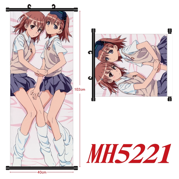 Toaru Kagaku no Railgun Anime black Plastic rod Cloth painting Wall Scroll 40X102CM MH5221