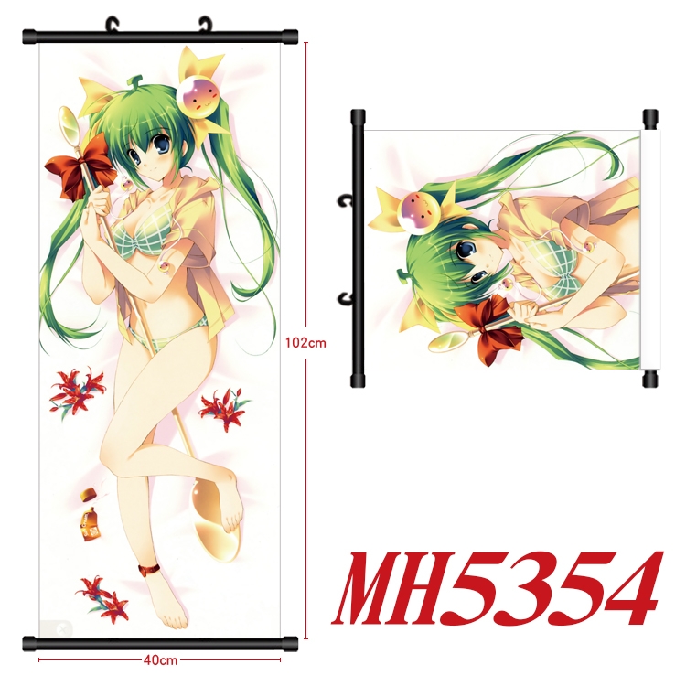 Akikan  Anime black Plastic rod Cloth painting Wall Scroll 40X102CM MH5354