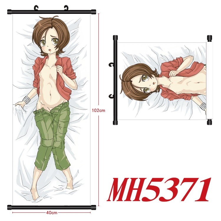 Anime black Plastic rod Cloth painting Wall Scroll 40X102CM MH5371