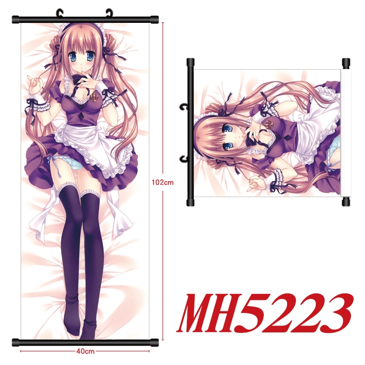 Kantai Collection  Anime black Plastic rod Cloth painting Wall Scroll 40X102CM MH5223