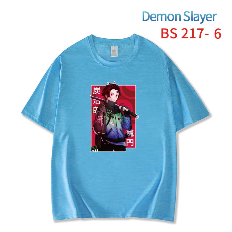 Demon Slayer Kimets  New ice silk cotton loose and comfortable T-shirt from XS to 5XL  BS-217-6