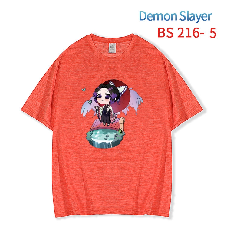 Demon Slayer Kimets  New ice silk cotton loose and comfortable T-shirt from XS to 5XL BS-216-5