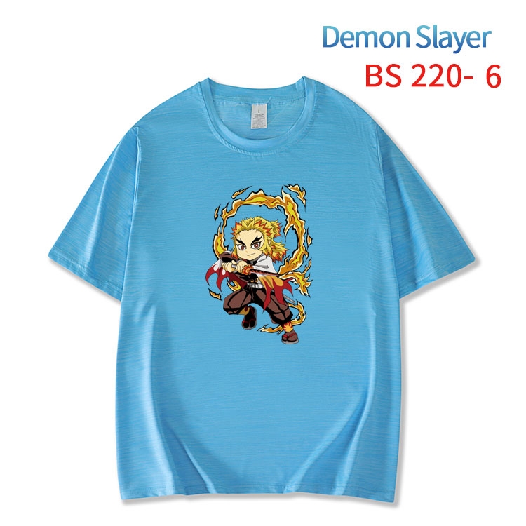 Demon Slayer Kimets  New ice silk cotton loose and comfortable T-shirt from XS to 5XL BS-220-6