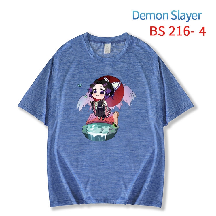 Demon Slayer Kimets  New ice silk cotton loose and comfortable T-shirt from XS to 5XL BS-216-4