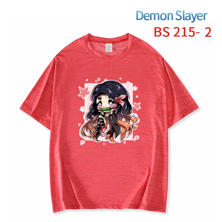 Demon Slayer Kimets  New ice silk cotton loose and comfortable T-shirt from XS to 5XL  BS-215-2