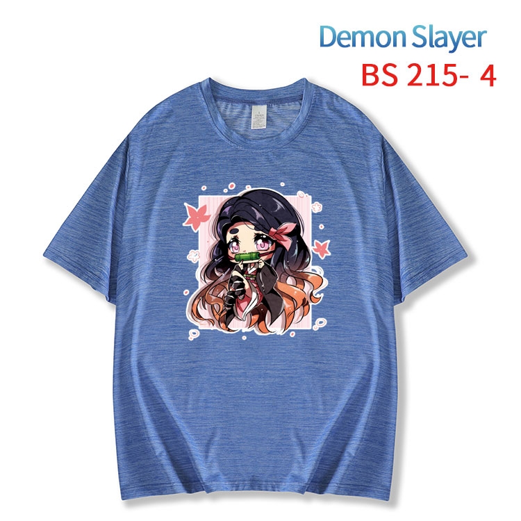 Demon Slayer Kimets  New ice silk cotton loose and comfortable T-shirt from XS to 5XL BS-215-4