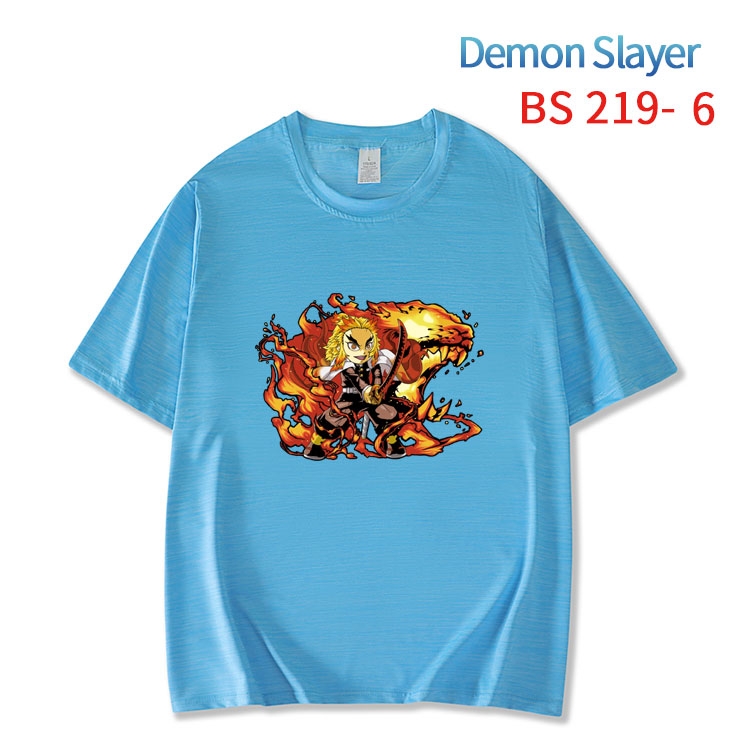 Demon Slayer Kimets  New ice silk cotton loose and comfortable T-shirt from XS to 5XL BS-219-6