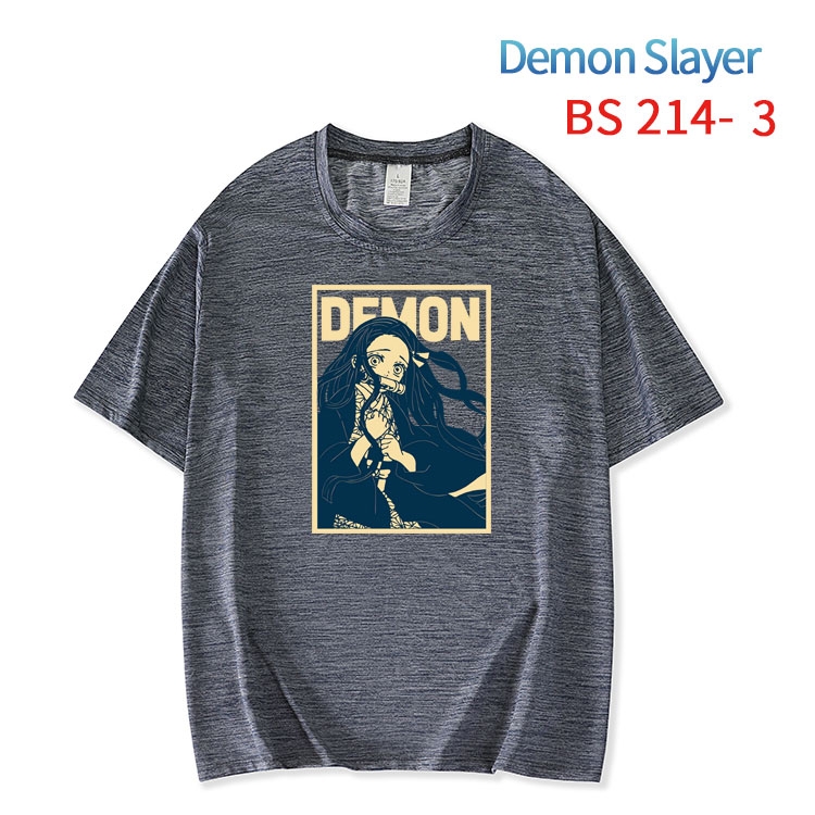 Demon Slayer Kimets  New ice silk cotton loose and comfortable T-shirt from XS to 5XL  BS-214-3