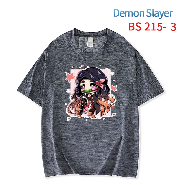 Demon Slayer Kimets  New ice silk cotton loose and comfortable T-shirt from XS to 5XL BS-215-3