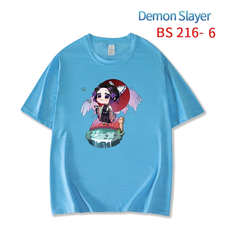 Demon Slayer Kimets  New ice silk cotton loose and comfortable T-shirt from XS to 5XL BS-216-6