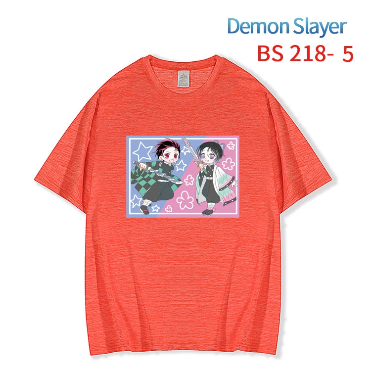 Demon Slayer Kimets  New ice silk cotton loose and comfortable T-shirt from XS to 5XL  BS-218-5