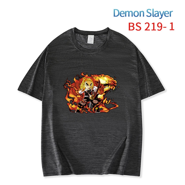 Demon Slayer Kimets  New ice silk cotton loose and comfortable T-shirt from XS to 5XL  BS-219-1