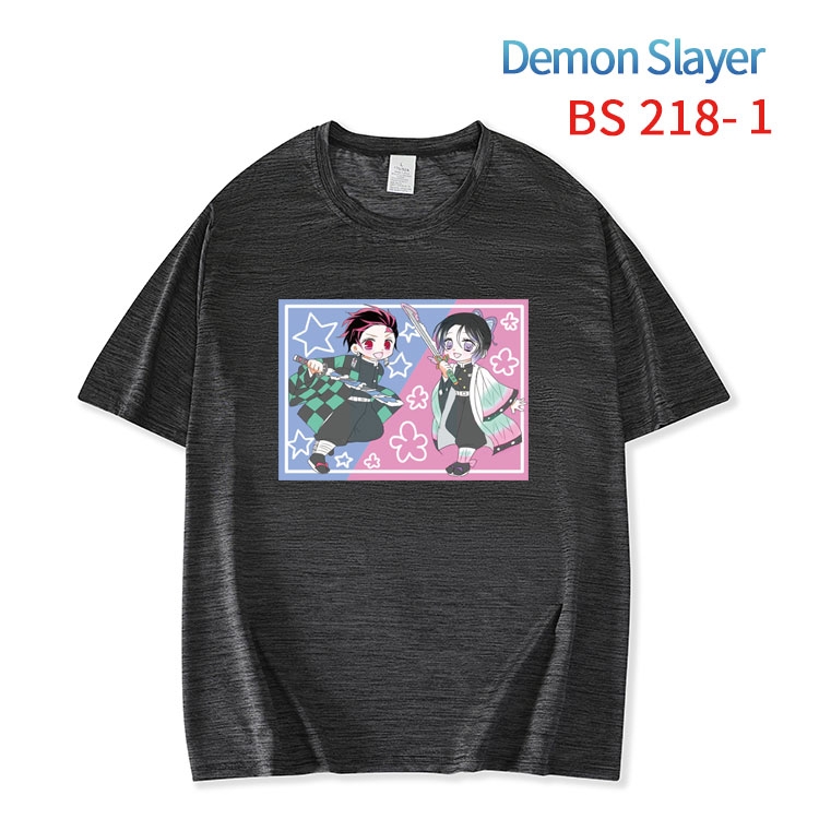 Demon Slayer Kimets  New ice silk cotton loose and comfortable T-shirt from XS to 5XL  BS-218-1