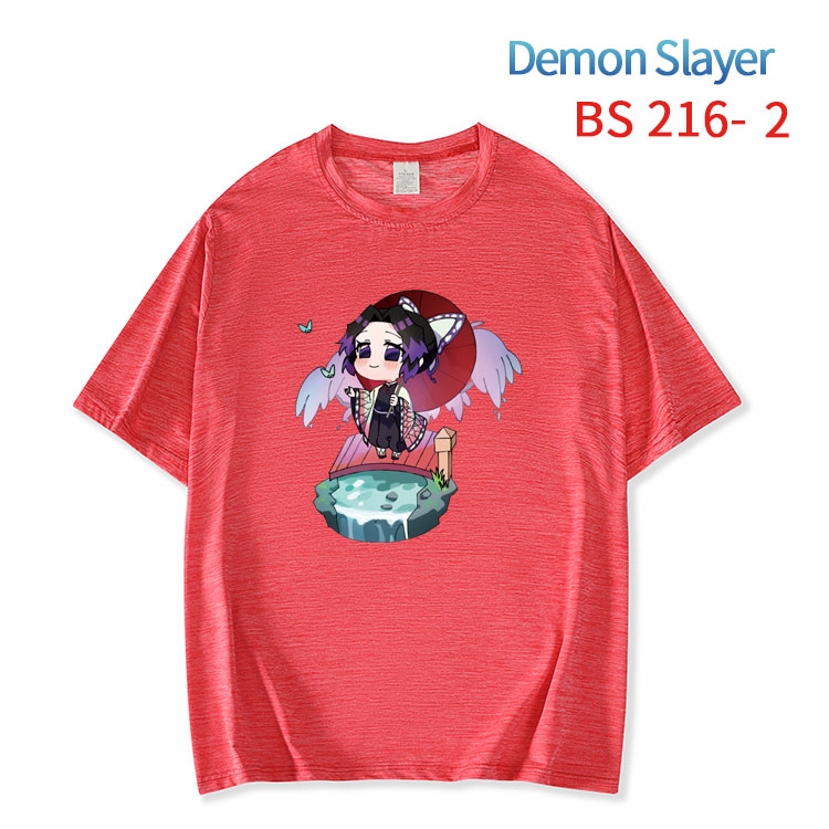 Demon Slayer Kimets  New ice silk cotton loose and comfortable T-shirt from XS to 5XL BS-216-2