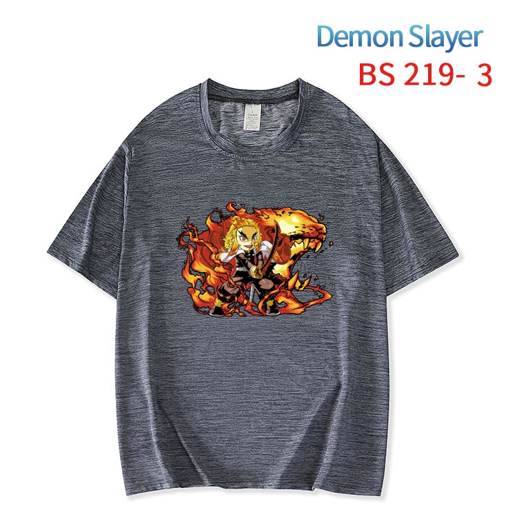 Demon Slayer Kimets  New ice silk cotton loose and comfortable T-shirt from XS to 5XL BS-219-3