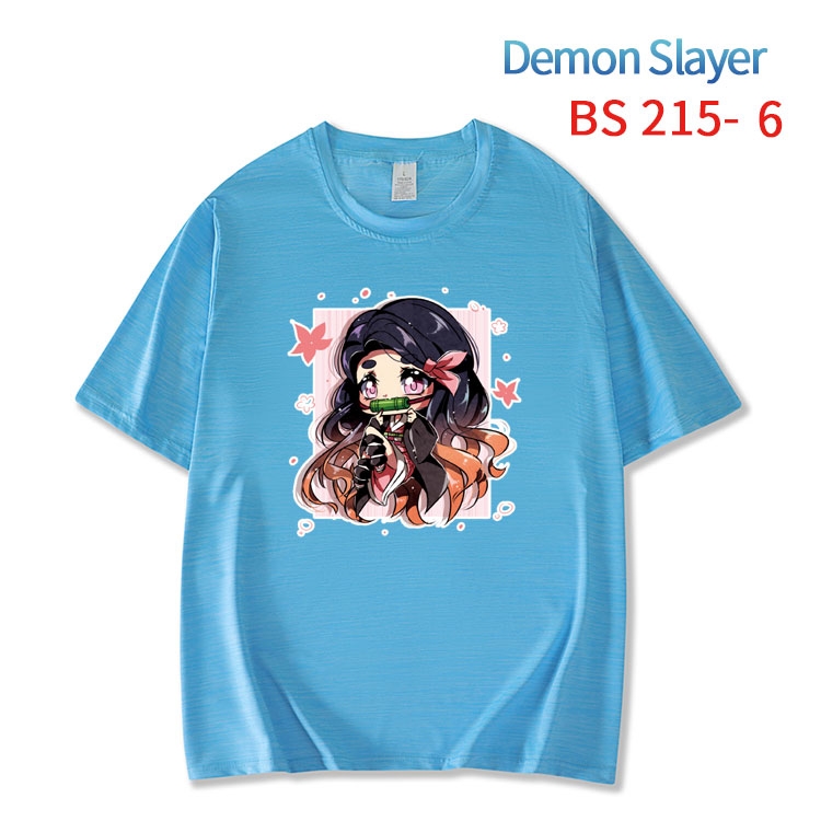 Demon Slayer Kimets  New ice silk cotton loose and comfortable T-shirt from XS to 5XL BS-215-6