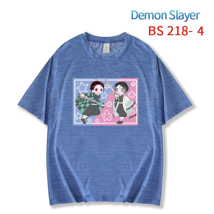 Demon Slayer Kimets  New ice silk cotton loose and comfortable T-shirt from XS to 5XL BS-218-4