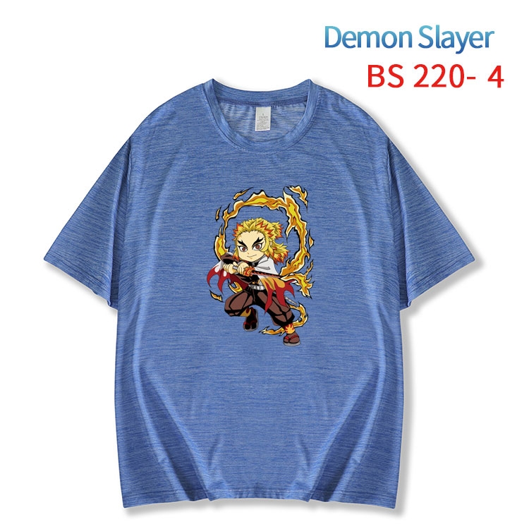 Demon Slayer Kimets  New ice silk cotton loose and comfortable T-shirt from XS to 5XL BS-220-4