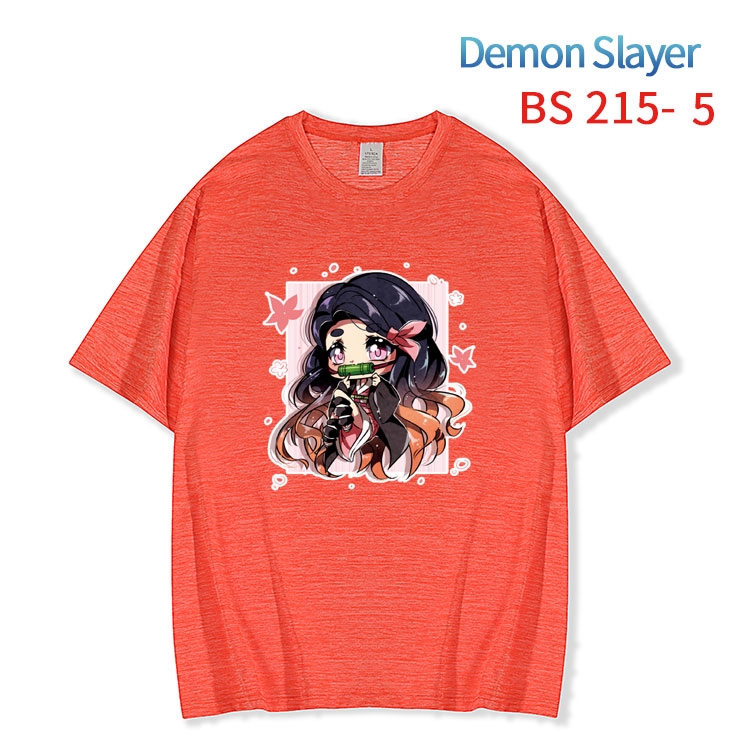 Demon Slayer Kimets  New ice silk cotton loose and comfortable T-shirt from XS to 5XL BS-215-5