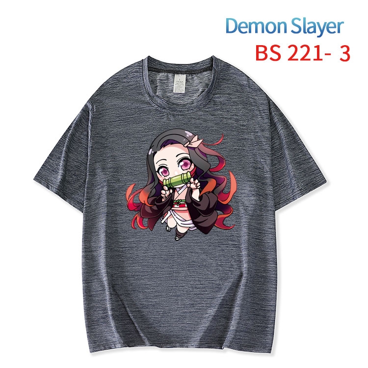 Demon Slayer Kimets  New ice silk cotton loose and comfortable T-shirt from XS to 5XL  BS-221-3