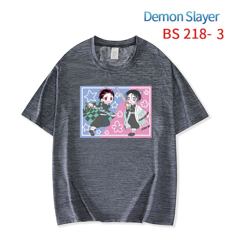 Demon Slayer Kimets  New ice silk cotton loose and comfortable T-shirt from XS to 5XL  BS-218-3