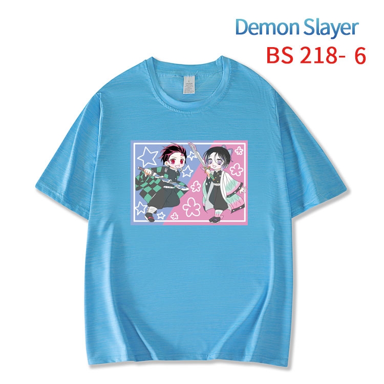 Demon Slayer Kimets  New ice silk cotton loose and comfortable T-shirt from XS to 5XL BS-218-6