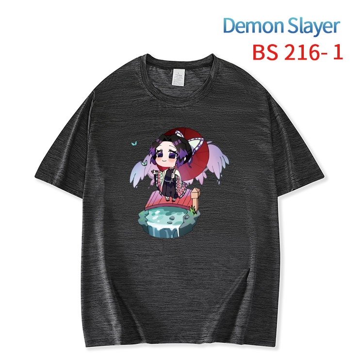 Demon Slayer Kimets  New ice silk cotton loose and comfortable T-shirt from XS to 5XL BS-216-1