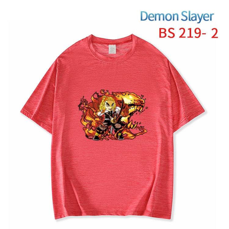 Demon Slayer Kimets  New ice silk cotton loose and comfortable T-shirt from XS to 5XL BS-219-2