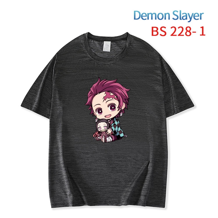 Demon Slayer Kimets New ice silk cotton loose and comfortable T-shirt from XS to 5XL BS-228-1