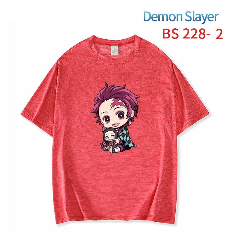 Demon Slayer Kimets New ice silk cotton loose and comfortable T-shirt from XS to 5XL  BS-228-2