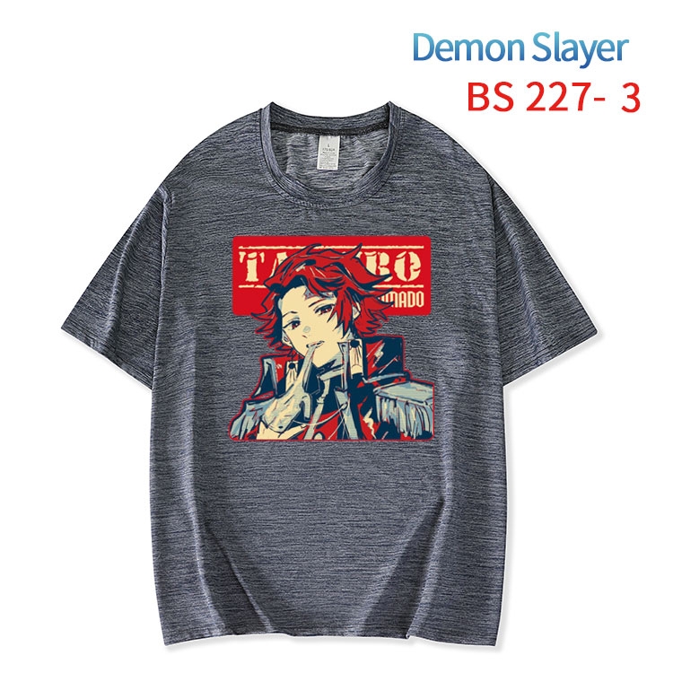 Demon Slayer Kimets New ice silk cotton loose and comfortable T-shirt from XS to 5XL BS-227-3