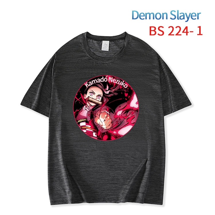 Demon Slayer Kimets New ice silk cotton loose and comfortable T-shirt from XS to 5XL  BS-224-1