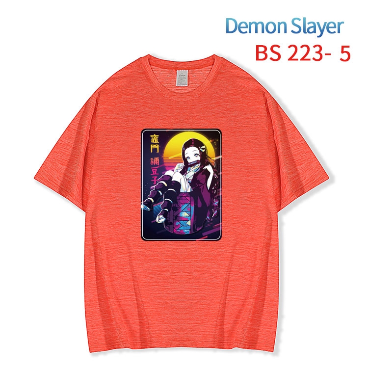 Demon Slayer Kimets New ice silk cotton loose and comfortable T-shirt from XS to 5XL  BS-223-5