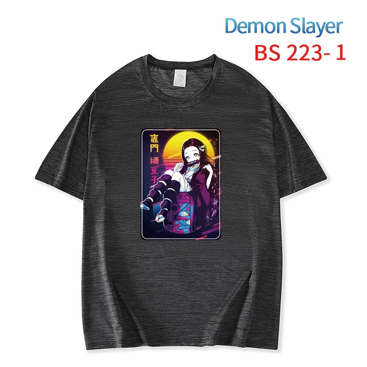 Demon Slayer Kimets New ice silk cotton loose and comfortable T-shirt from XS to 5XL  BS-223-1