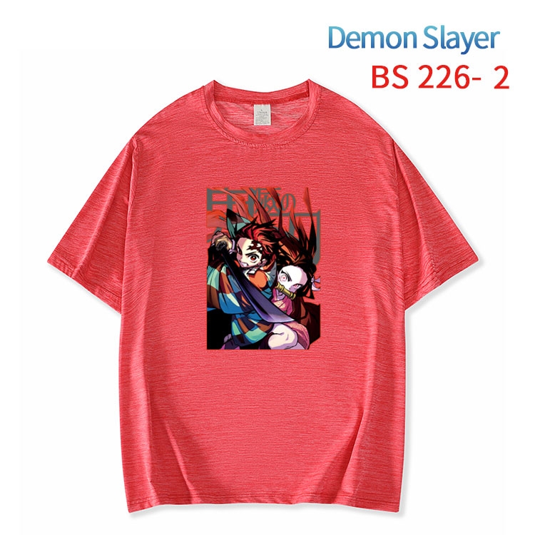 Demon Slayer Kimets New ice silk cotton loose and comfortable T-shirt from XS to 5XL BS-226-2