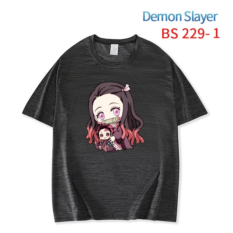 Demon Slayer Kimets New ice silk cotton loose and comfortable T-shirt from XS to 5XL  BS-229-1