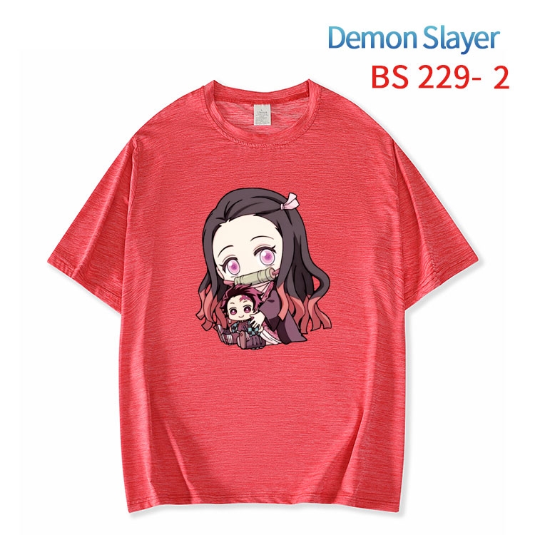 Demon Slayer Kimets New ice silk cotton loose and comfortable T-shirt from XS to 5XL BS-229-2