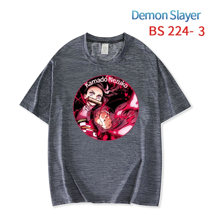 Demon Slayer Kimets New ice silk cotton loose and comfortable T-shirt from XS to 5XL BS-224-3