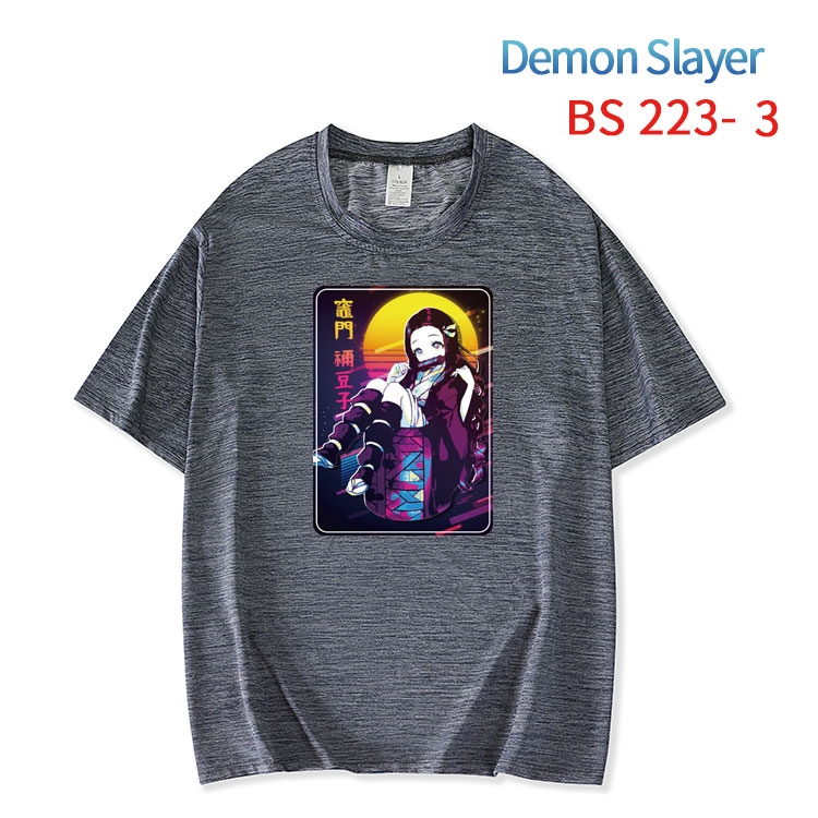 Demon Slayer Kimets New ice silk cotton loose and comfortable T-shirt from XS to 5XL  BS-223-3