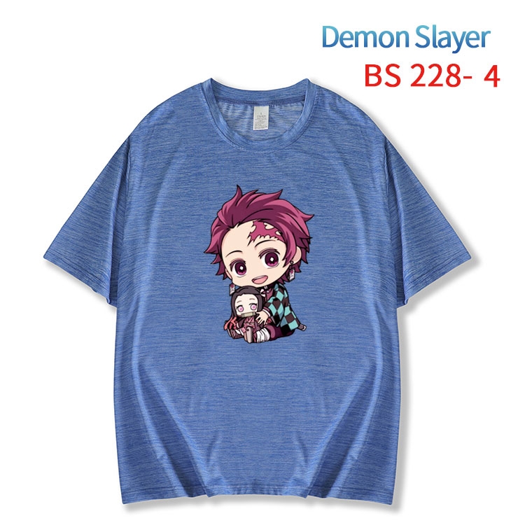 Demon Slayer Kimets New ice silk cotton loose and comfortable T-shirt from XS to 5XL BS-228-4