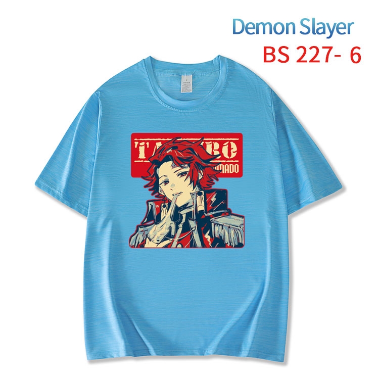 Demon Slayer Kimets New ice silk cotton loose and comfortable T-shirt from XS to 5XL  BS-227-6