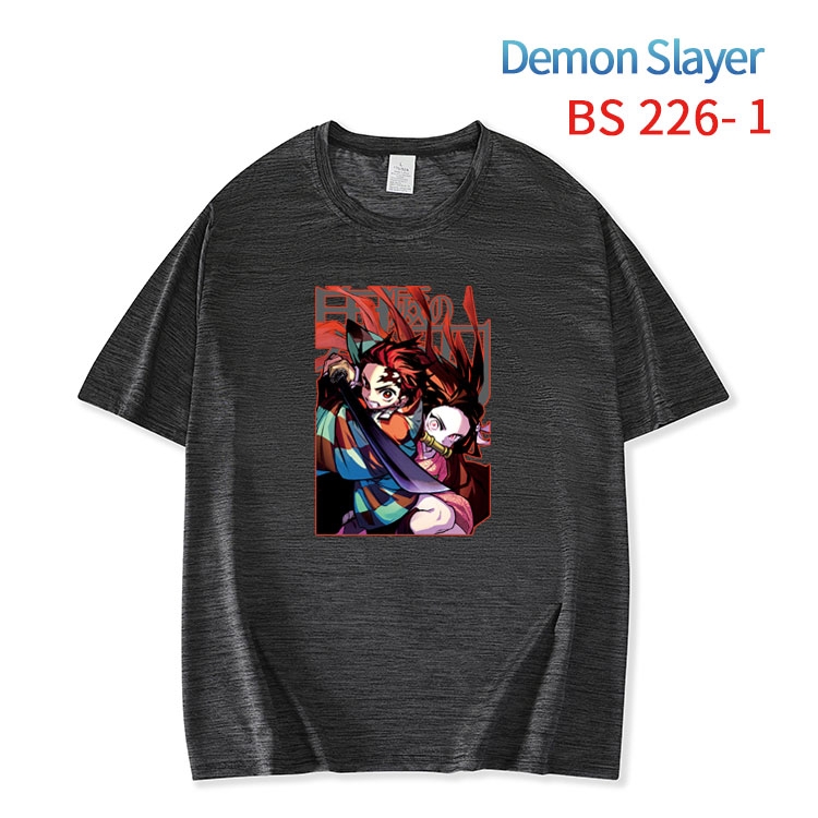 Demon Slayer Kimets New ice silk cotton loose and comfortable T-shirt from XS to 5XL BS-226-1